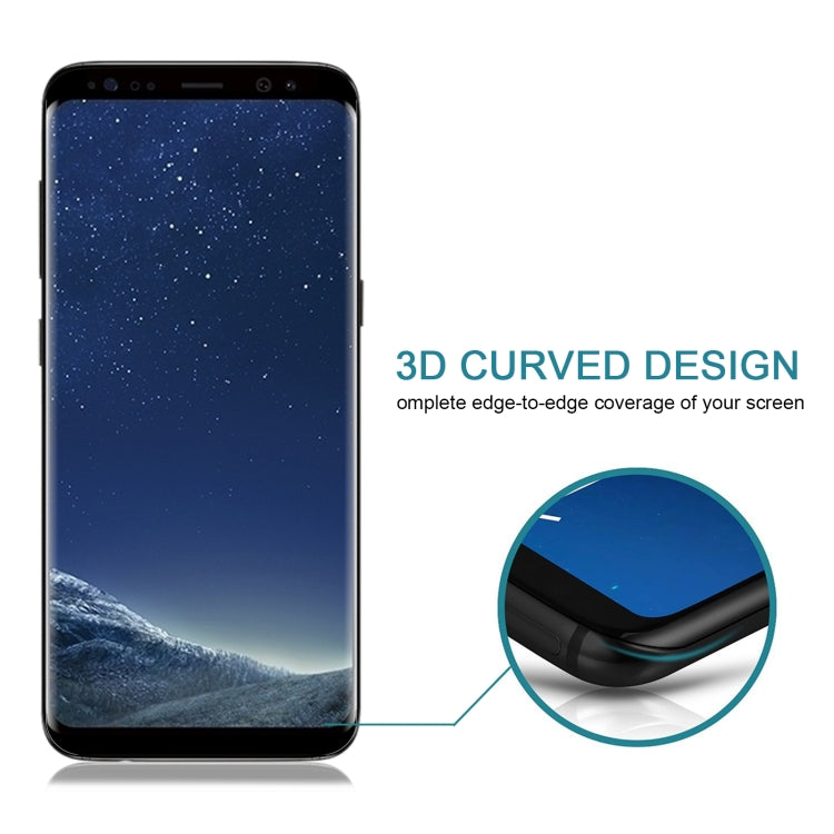 Case Friendly Screen Curved Tempered Glass Film For Galaxy S8 / G950, Galaxy S8 3D, For S8, For Galaxy S8 0.26mm, For Galaxy S8 Black Frame