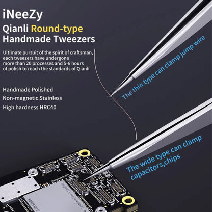 Qianli iNeezy YK-02 Stainless Steel Extra-sharp Thickened Tweezers Pointed Tweezers, Qianli iNeezy YK-02
