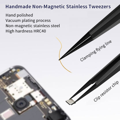 Qianli iNeezy FK-04 Stainless Steel Extra-sharp Thickened Tweezers Pointed Tweezers, Qianli iNeezy FK-04