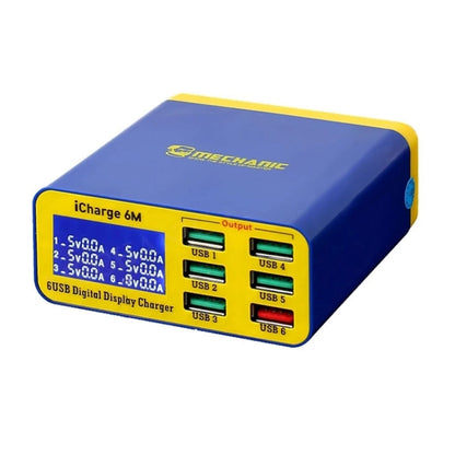 Mechanic icharge 6M QC 3.0 USB Smart Charger Support Fastcharging With LCD, EU Plug, icharge 6M