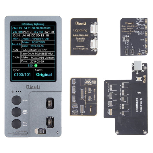 For iPhone 6 - 14 Pro Max 5 in 1 Qianli iCopy Plus 2.2 Repair Detection Programmer Set, 5 in 1, 5 in 1, Plug: US