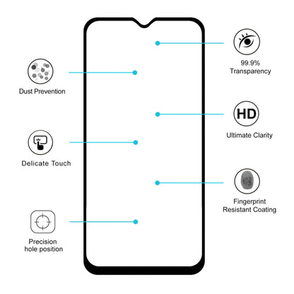 2 PCS ENKAY Hat-prince Full Glue 0.26mm 9H 2.5D Tempered Glass Film for Galaxy A20