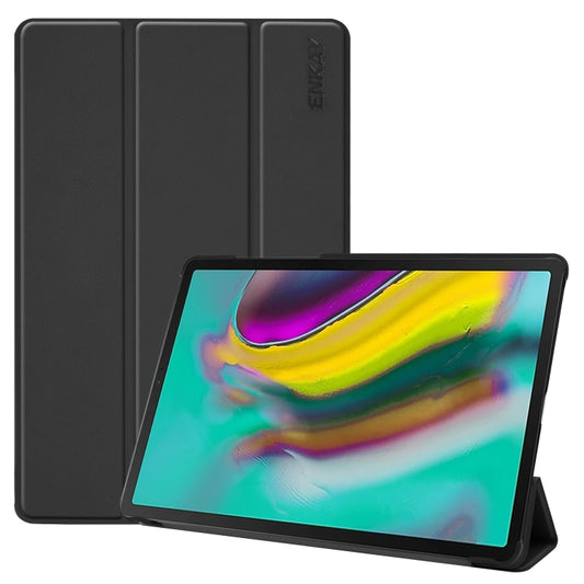 ENKAY High Quality PU Leather + Plastic Bottom Smart Case with Three-folding Holder for Samsung Galaxy Tab S5e 10.5 T720 / T725