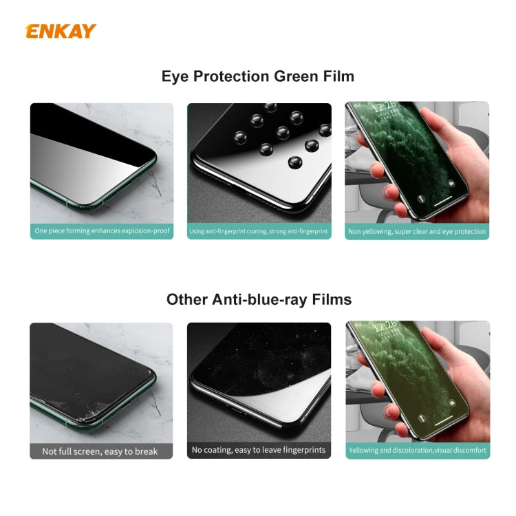 ENKAY Hat-Prince 0.26mm 9H 6D Curved Full Screen Eye Protection Green Film Tempered Glass Protector
