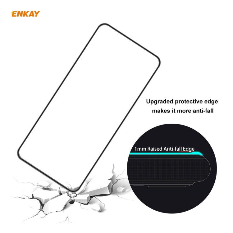 2PCS ENKAY Hat-Prince Anti-drop Full Glue Tempered Glass Full Screen Film Anti-fall Protector