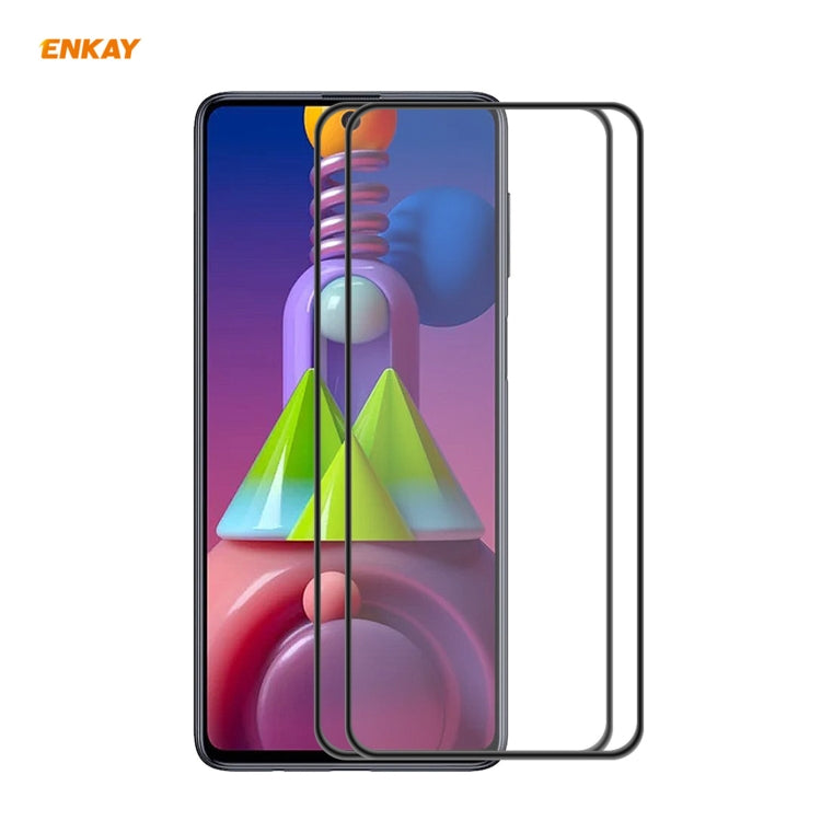 2PCS ENKAY Hat-Prince Anti-drop Full Glue Tempered Glass Full Screen Film Anti-fall Protector