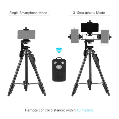 YUNTENG VCT-6808 Multi-Phone Bracket Tripod Mount with Ball Head and Remote Control
