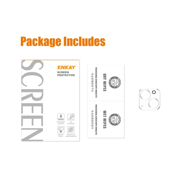 ENKAY Hat-Prince 9H Rear Camera Lens Tempered Glass Film for iPhone 14 / 14 Max