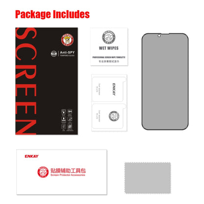 For iPhone 16e / 14 / 13 / 13 Pro ENKAY 28 Degree Anti-peeping Tempered Glass Film