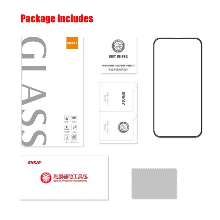 ENKAY Full Glue Tempered Glass Anti-fall Full Film for iPhone 14 Pro Max