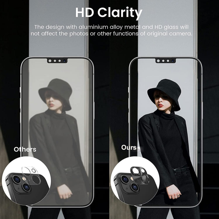 ENKAY Aluminium Alloy Tempered Glass Lens Cover Film For iPhone 14 / 14 Max