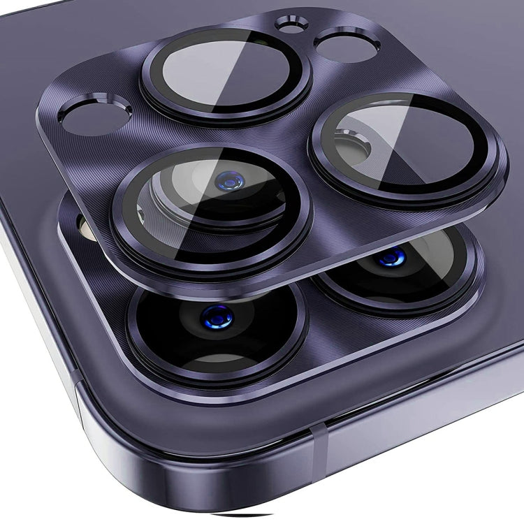 ENKAY Aluminium Alloy Tempered Glass Lens Cover Film For iPhone 14 Pro / 14 Pro Max