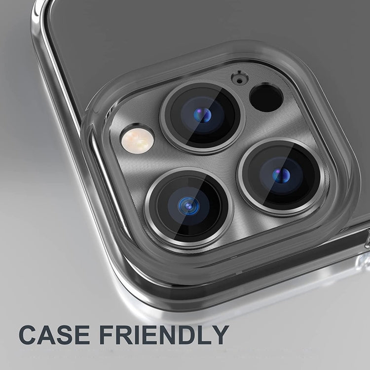ENKAY Aluminium Alloy Tempered Glass Lens Cover Film For iPhone 14 Pro / 14 Pro Max