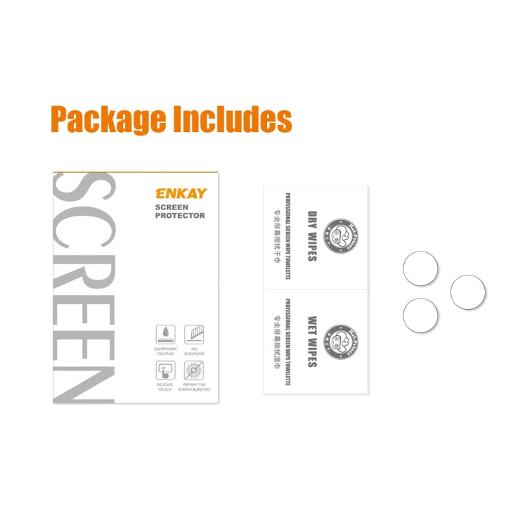 ENKAY 3 in 1 0.2mm 9H Tempered Glass Lens Film For iPhone 14 Pro / 14 Pro Max