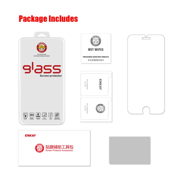 ENKAY Thickened 0.26mm 9H 2.5D Tempered Glass Film For iPhone SE 2022 / 2020