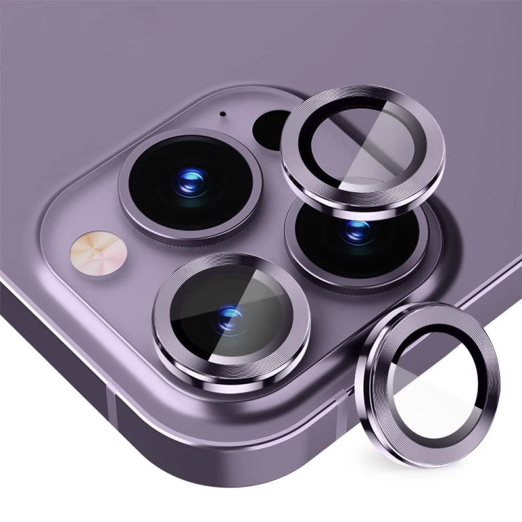 ENKAY 9H Rear Lens Metal Ring Tempered Glass Film For iPhone 14 Pro / 14 Pro Max
