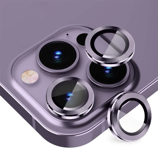 ENKAY 9H Rear Lens Metal Ring Tempered Glass Film For iPhone 14 Pro / 14 Pro Max