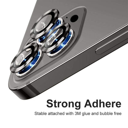 ENKAY 9H Rear Lens Metal Ring Tempered Glass Film For iPhone 14 Pro / 14 Pro Max