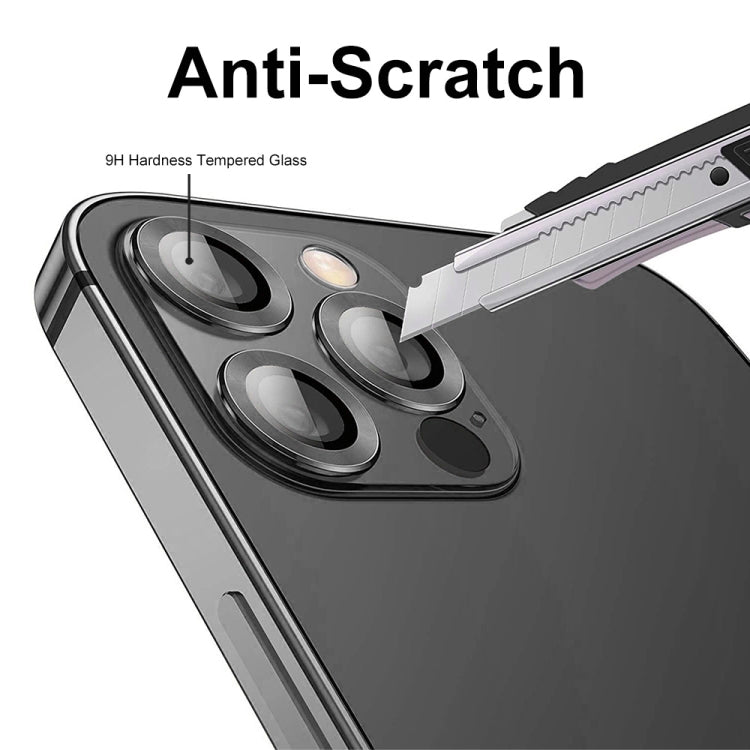 ENKAY 9H Rear Lens Metal Ring Tempered Glass Film For iPhone 14 Pro / 14 Pro Max