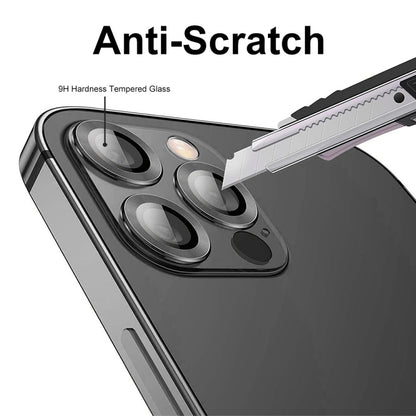 ENKAY 9H Rear Lens Metal Ring Tempered Glass Film For iPhone 14 Pro / 14 Pro Max