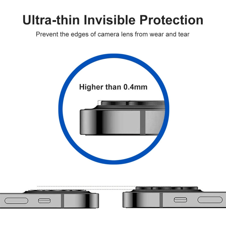 ENKAY 9H Rear Lens Metal Ring Tempered Glass Film For iPhone 14 Pro / 14 Pro Max
