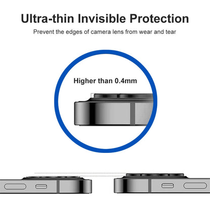 ENKAY 9H Rear Lens Metal Ring Tempered Glass Film For iPhone 14 Pro / 14 Pro Max