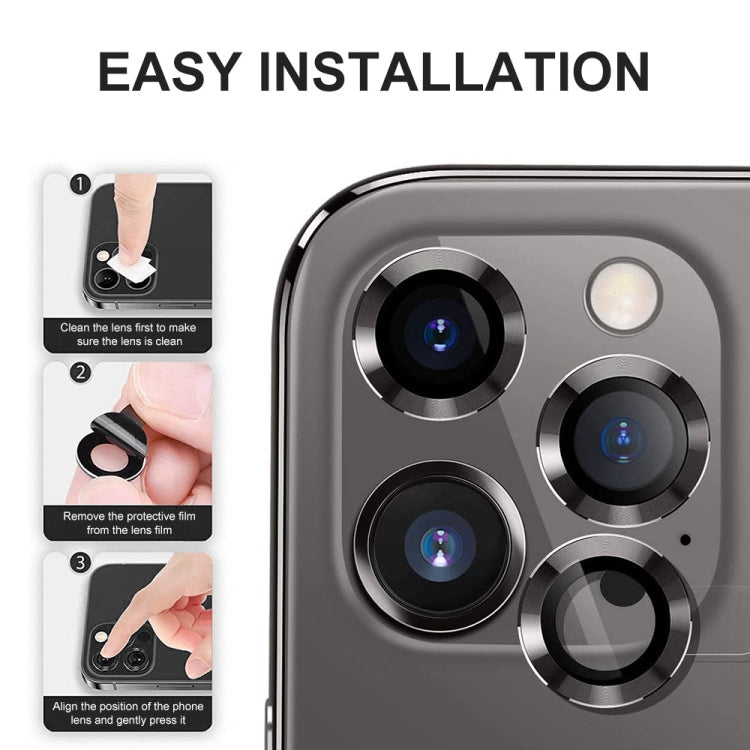 ENKAY 9H Rear Lens Metal Ring Tempered Glass Film For iPhone 14 Pro / 14 Pro Max