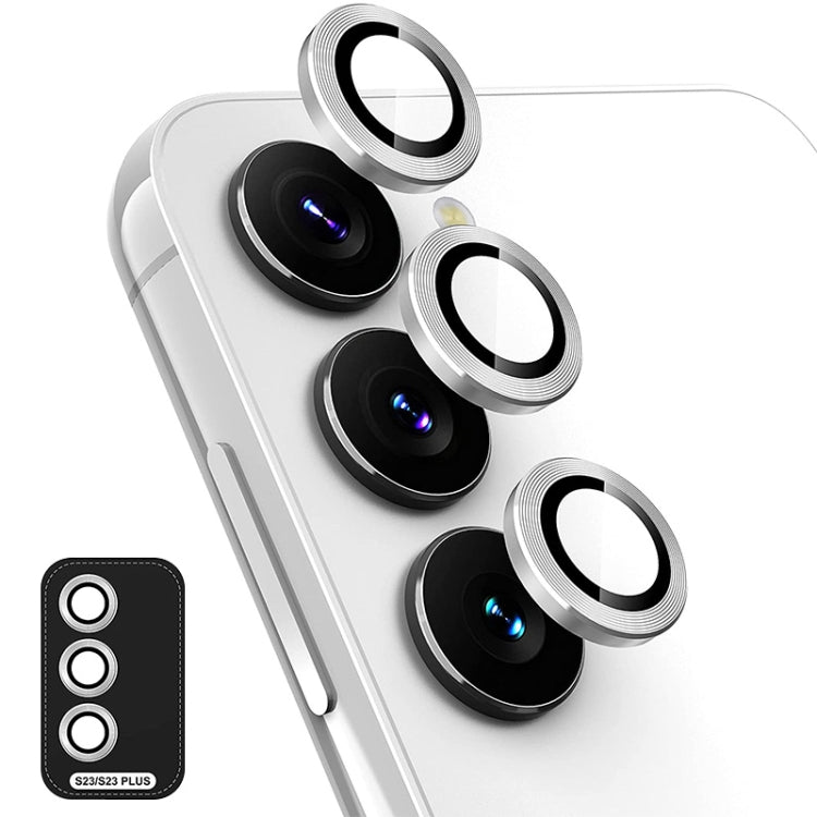 For Samsung Galaxy S23 5G / S23+ 5G ENKAY Hat-Prince 9H Rear Camera Lens Aluminium Alloy + Tempered Glass Full Coverage Protector