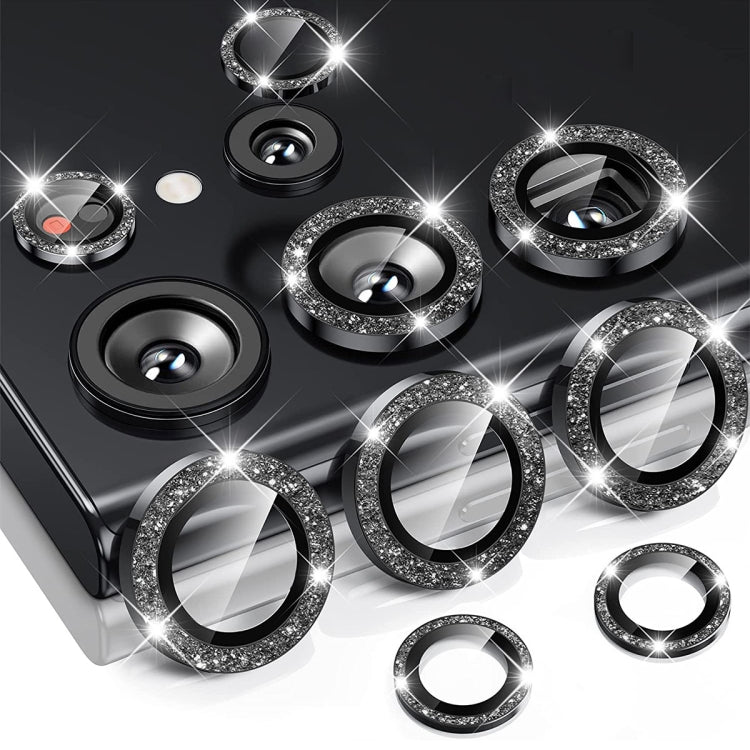 For Samsung Galaxy S23 Ultra 5G ENKAY 9H Rear Camera Lens Glitter Aluminium Alloy Ring Tempered Glass Film