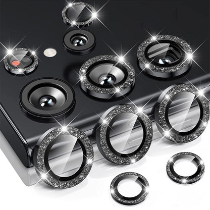 For Samsung Galaxy S23 Ultra 5G ENKAY 9H Rear Camera Lens Glitter Aluminium Alloy Ring Tempered Glass Film