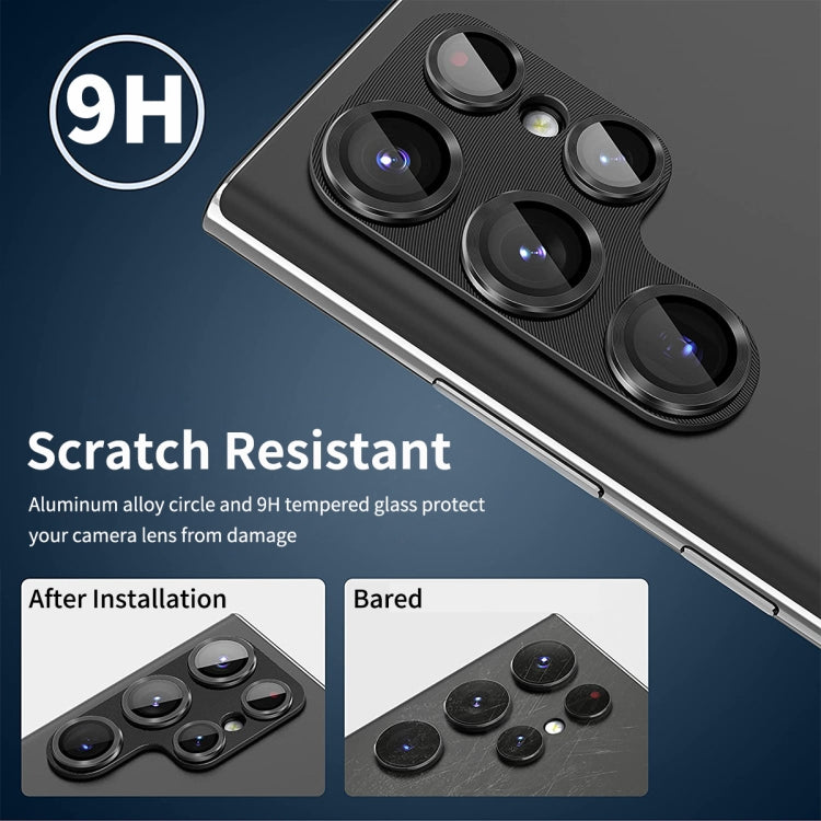 For Samsung Galaxy S23 Ultra ENKAY 9H Rear Camera Lens Aluminium Alloy Tempered Glass Film