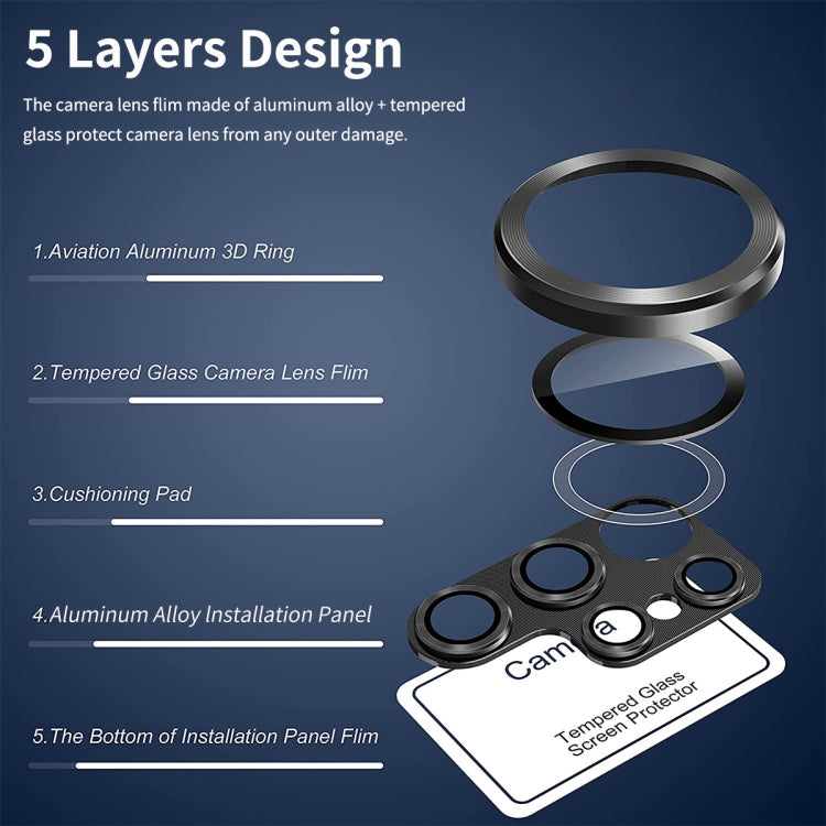 For Samsung Galaxy S23 Ultra ENKAY 9H Rear Camera Lens Aluminium Alloy Tempered Glass Film