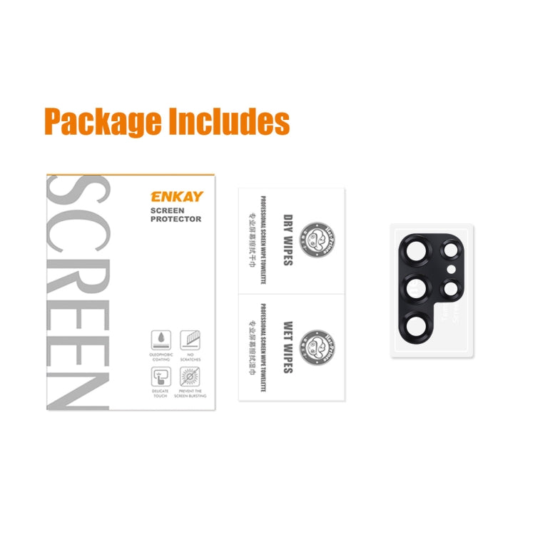 For Samsung Galaxy S23 Ultra ENKAY 9H Rear Camera Lens Aluminium Alloy Tempered Glass Film