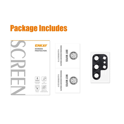 For Samsung Galaxy S23 Ultra ENKAY 9H Rear Camera Lens Aluminium Alloy Tempered Glass Film