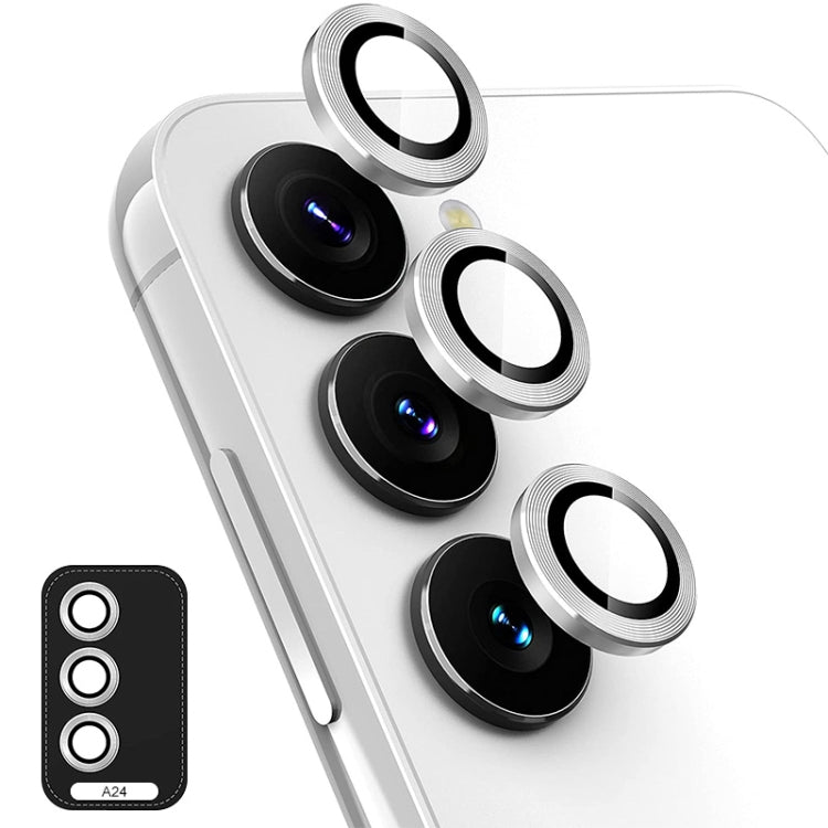For Samsung Galaxy A24 ENKAY Hat-Prince 9H Rear Camera Lens Aluminium Alloy Ring Tempered Glass Film