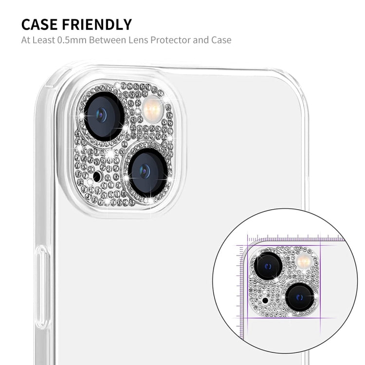 For iPhone 13 / 13 mini ENKAY Hat-Prince Blink Diamond Camera Lens Aluminium Alloy Tempered Glass Film