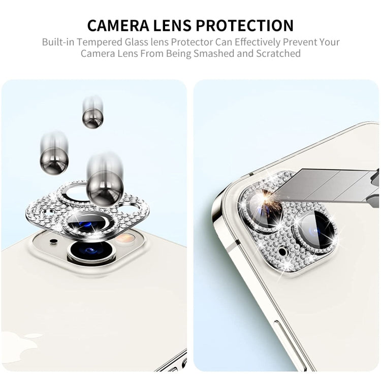 For iPhone 13 / 13 mini ENKAY Hat-Prince Blink Diamond Camera Lens Aluminium Alloy Tempered Glass Film