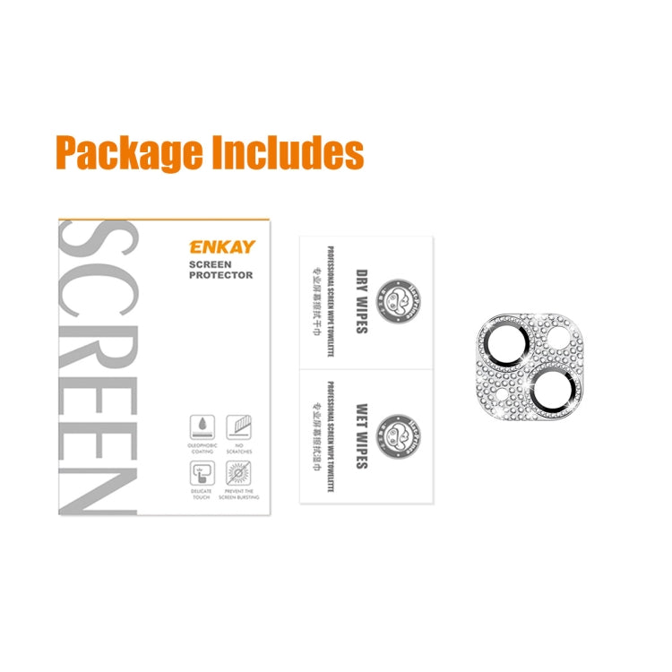 For iPhone 13 / 13 mini ENKAY Hat-Prince Blink Diamond Camera Lens Aluminium Alloy Tempered Glass Film