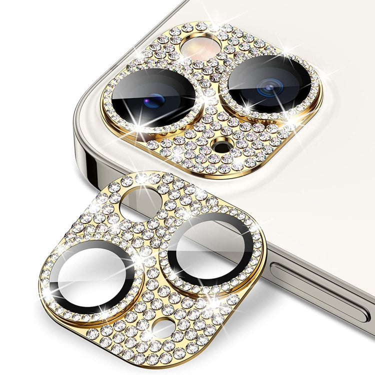 For iPhone 14 / 14 Plus ENKAY Hat-Prince Blink Diamond Camera Lens Aluminium Alloy Tempered Glass Film