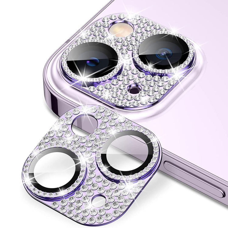 For iPhone 14 / 14 Plus ENKAY Hat-Prince Blink Diamond Camera Lens Aluminium Alloy Tempered Glass Film