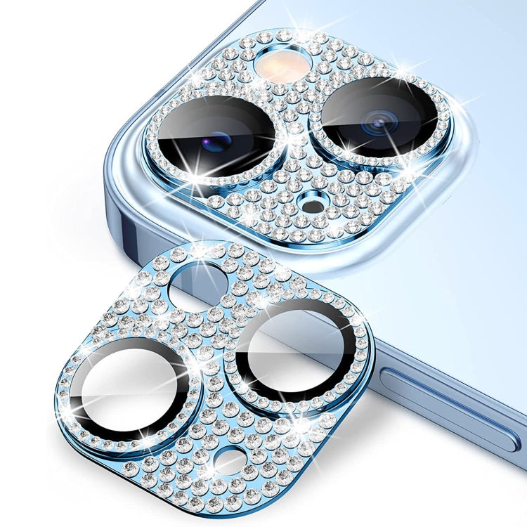 For iPhone 14 / 14 Plus ENKAY Hat-Prince Blink Diamond Camera Lens Aluminium Alloy Tempered Glass Film