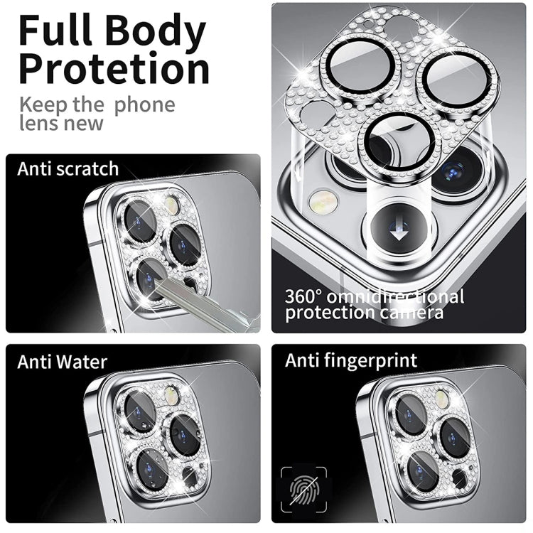 For iPhone 14 Pro / 14 Pro Max ENKAY Hat-Prince Blink Diamond Camera Lens Aluminium Alloy Tempered Glass Film