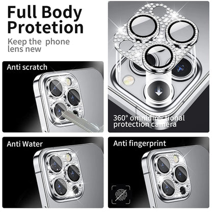 For iPhone 14 Pro / 14 Pro Max ENKAY Hat-Prince Blink Diamond Camera Lens Aluminium Alloy Tempered Glass Film