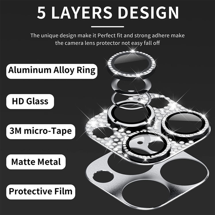 For iPhone 12 Pro Max ENKAY Hat-Prince Blink Diamond Camera Lens Aluminium Alloy Tempered Glass Film