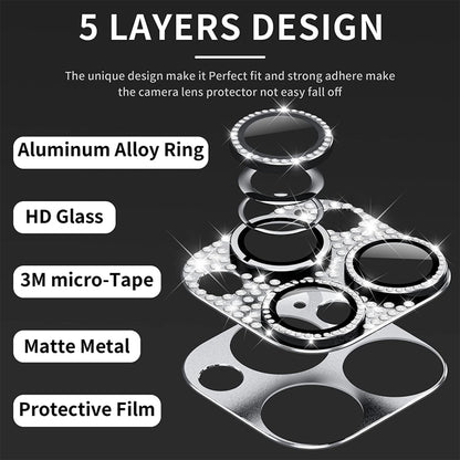 For iPhone 12 Pro Max ENKAY Hat-Prince Blink Diamond Camera Lens Aluminium Alloy Tempered Glass Film