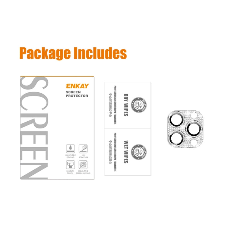 For iPhone 12 Pro Max ENKAY Hat-Prince Blink Diamond Camera Lens Aluminium Alloy Tempered Glass Film