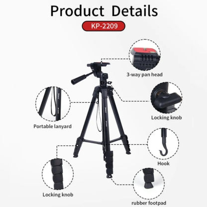 JMARY KP2209 Horizontal Extension Rod Cell Phone Camera Folding Tripod Stand