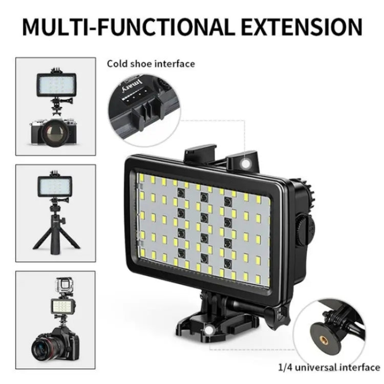 JMARY FM-72RGB Rechargeable Diving Photography RGB IPX8 Waterproof Camera LED Fill Light