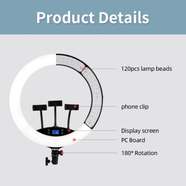 JMARY FM-19RS Photography LED Ring Fill Light 19-inch Touch Control Beauty Light