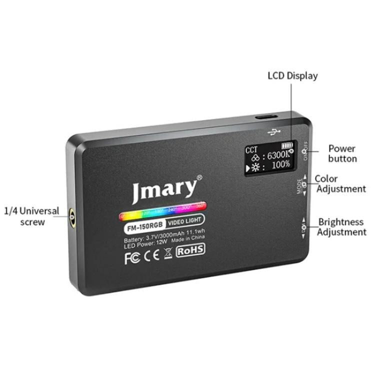 JMARY FM-150RGB For Smartphone Laptop Camera Portable LED RGB Photography Video Light